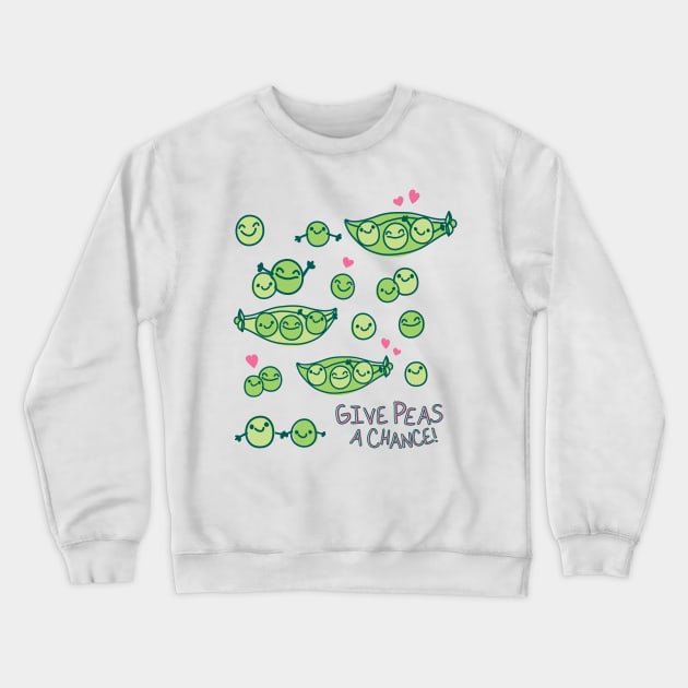 Give Peas a Chance Crewneck Sweatshirt by toddgoldmanart